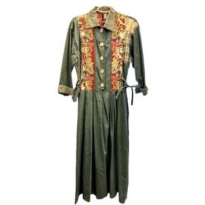 Vintage Choon Sport Patchwork Denim Western‎ Jean Dress Size 8 Retro Boho Y2K